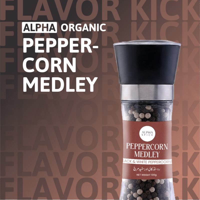 organic black & white pappercorn grinder-alphaorganic.pk