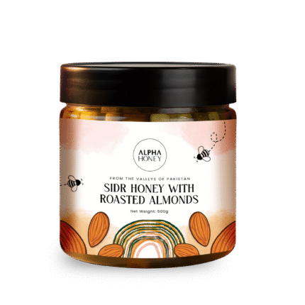 sidr honey with roasted almonds-alphaorganic.pk