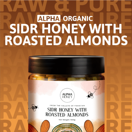 sidr honey with roasted almonds-alphaorganic.pk
