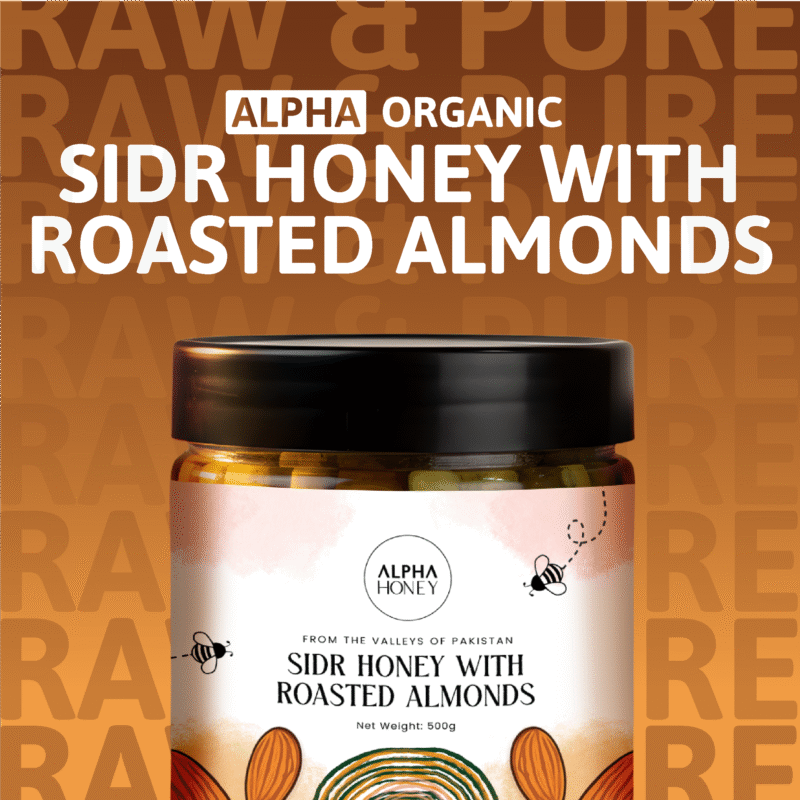 sidr honey with roasted almonds-alphaorganic.pk